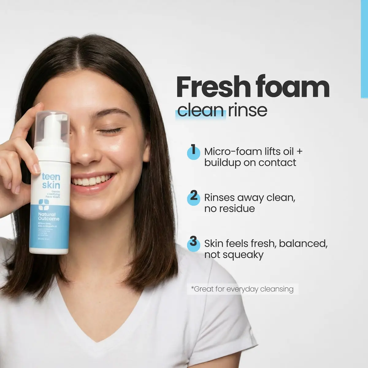natural outcome Teen Skin Face Wash | Gentle Foaming Daily Cleanser for Teens & Kids | Natural Non-toxic Ingredients | 5 oz - view 8