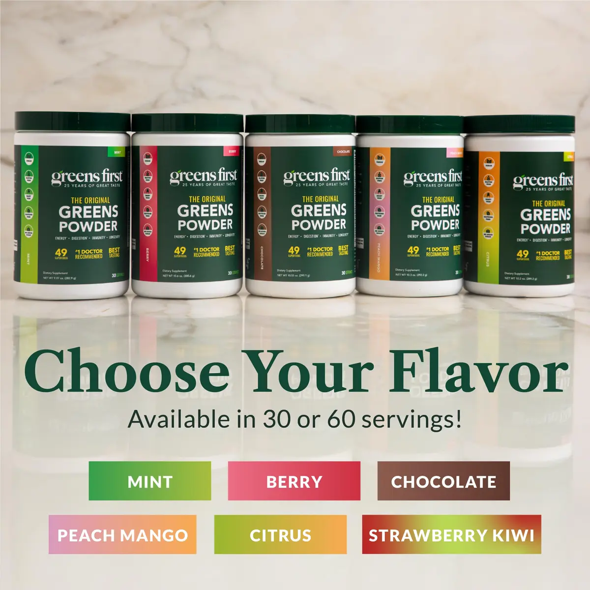Greens First Original Greens Powder - 49 Superfoods - Organic Fruits & Veggies - Probiotics & Digestive Enzymes - Antioxidant Smoothie - Dairy Free, Vegan & Non-GMO - Chocolate - 60 Servings | Complete Nutritional Support - view 6