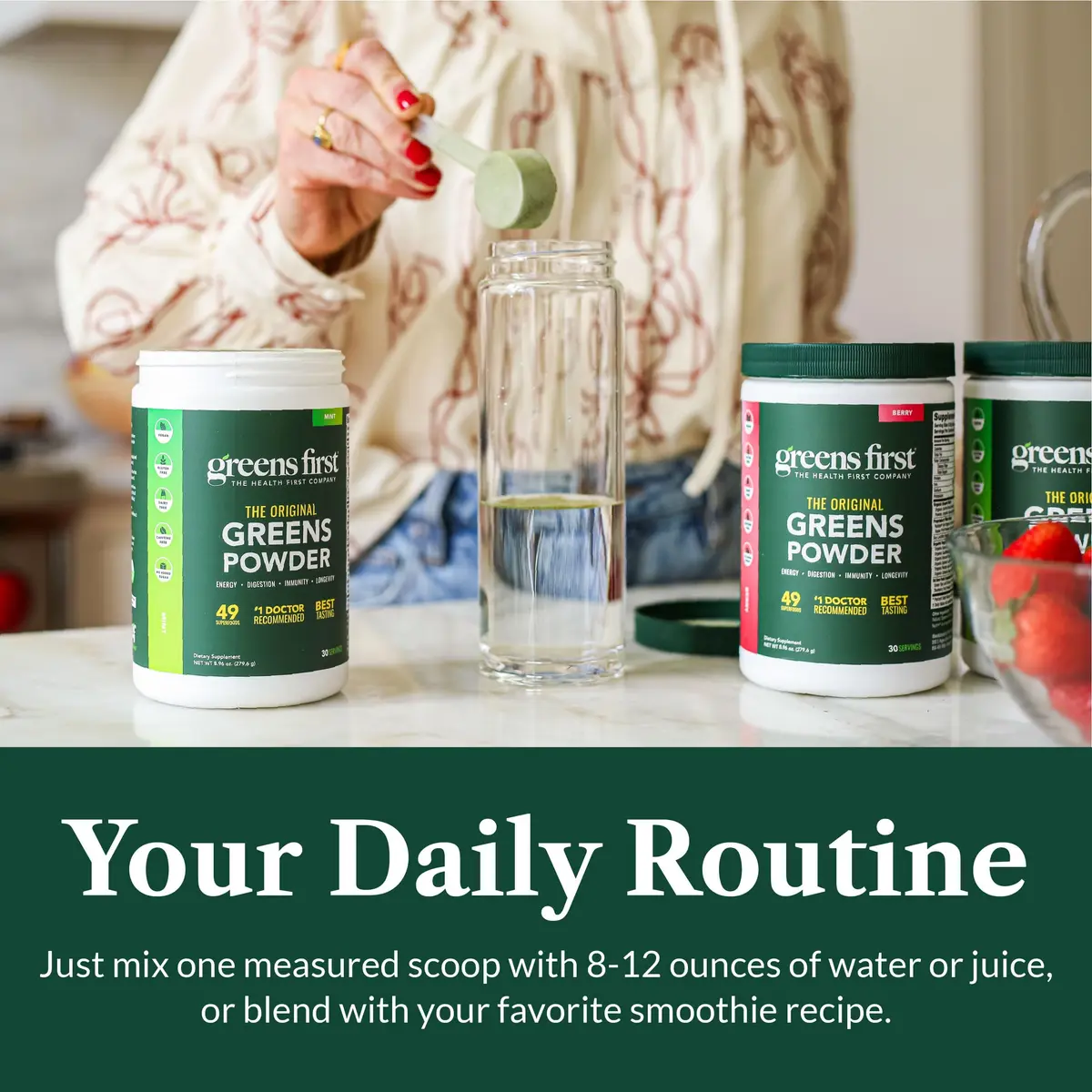 Greens First Original Greens Powder - 49 Superfoods - Organic Fruits & Veggies - Probiotics & Digestive Enzymes - Antioxidant Smoothie - Dairy Free, Vegan & Non-GMO - Chocolate - 60 Servings | Complete Nutritional Support - view 7