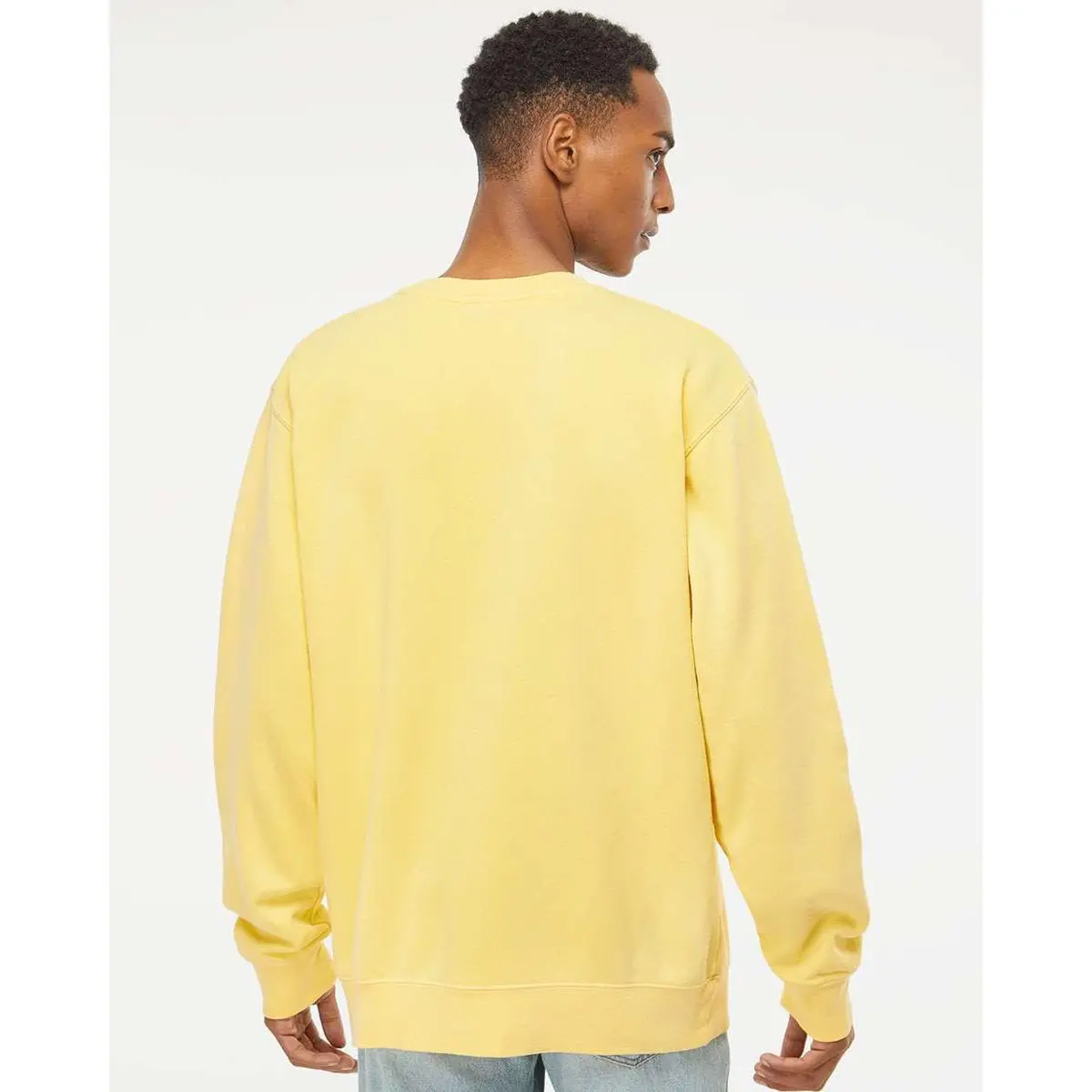 Independent Trading Co. Pigment-Dyed Crewneck Sweatshirt M Pigment Yellow | Long Sleeve Cotton Blend - view 6