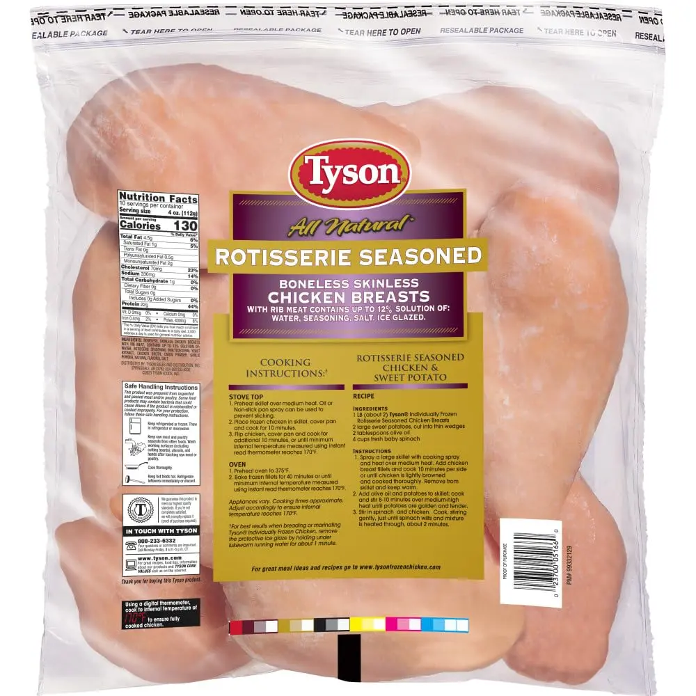 Tyson Rotisserie Seasoned Chicken Breasts 2.5 lb | Juicy, All Natural, Quick Cook - view 2