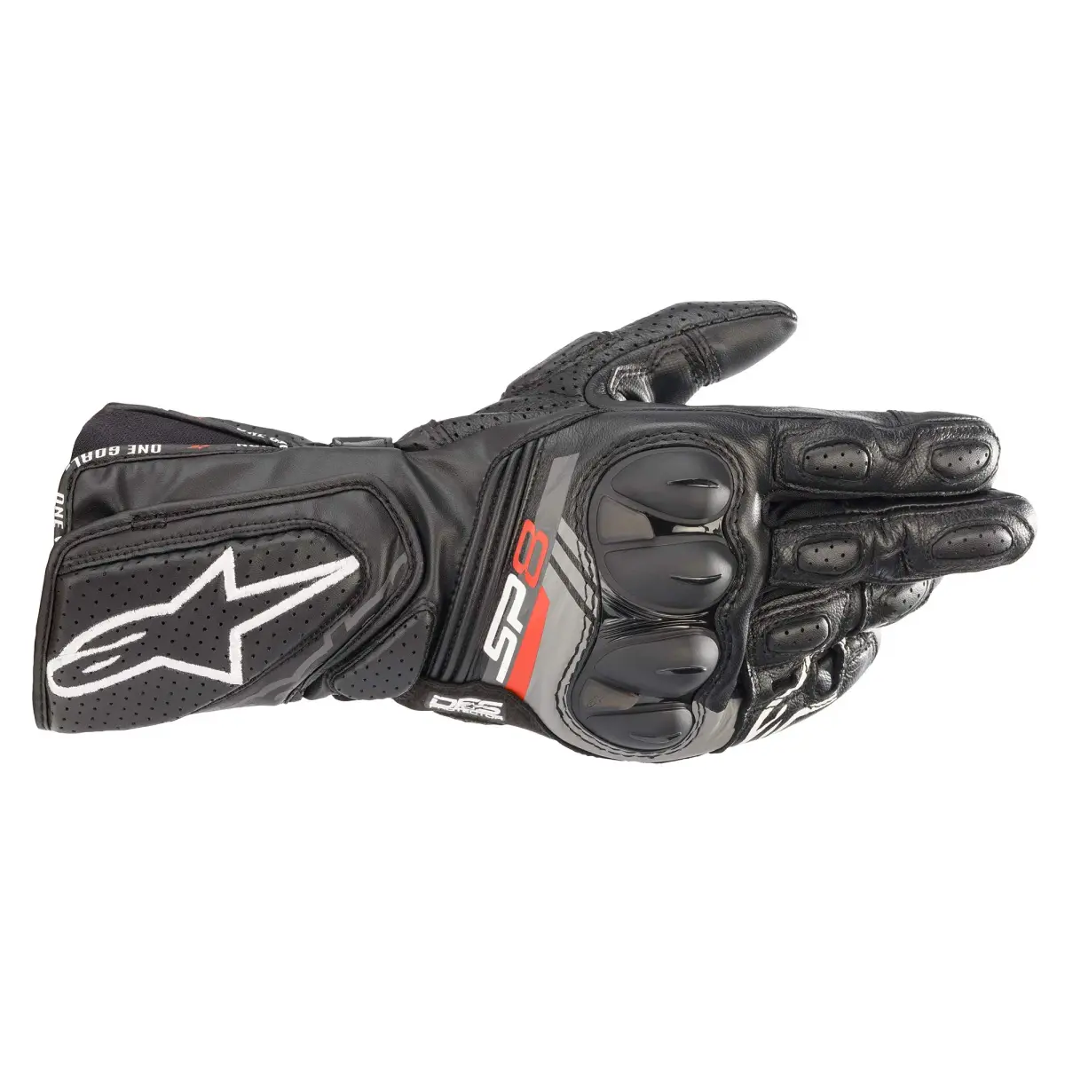 Alpinestars SP-8 V3 Black Leather Full Gauntlet Gloves - Large - main product image