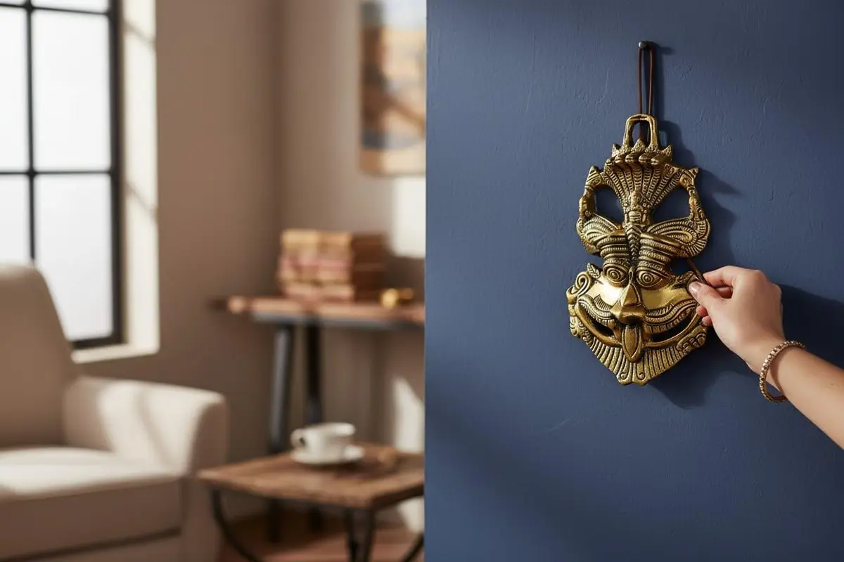 KridayKraft Metal Nazar Battu Wall Hanging 9.5 cm (3.74 inches) | Evil Eye Protection for Home & Office - main product image