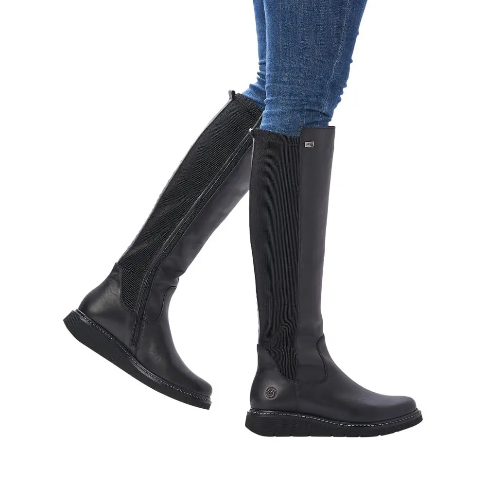 Remonte Combat Knee High Boot 5.5 US | Water-Repellent Leather, Comfortable Fit - view 2