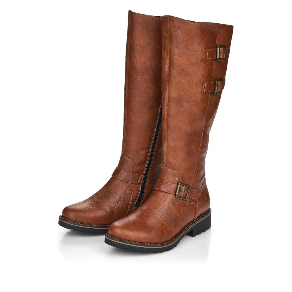 Remonte R6590-22 Knee-High Boots in Coffee Brown | Comfortable Winter Footwear with Side Zip (70-120 chars) - view 7