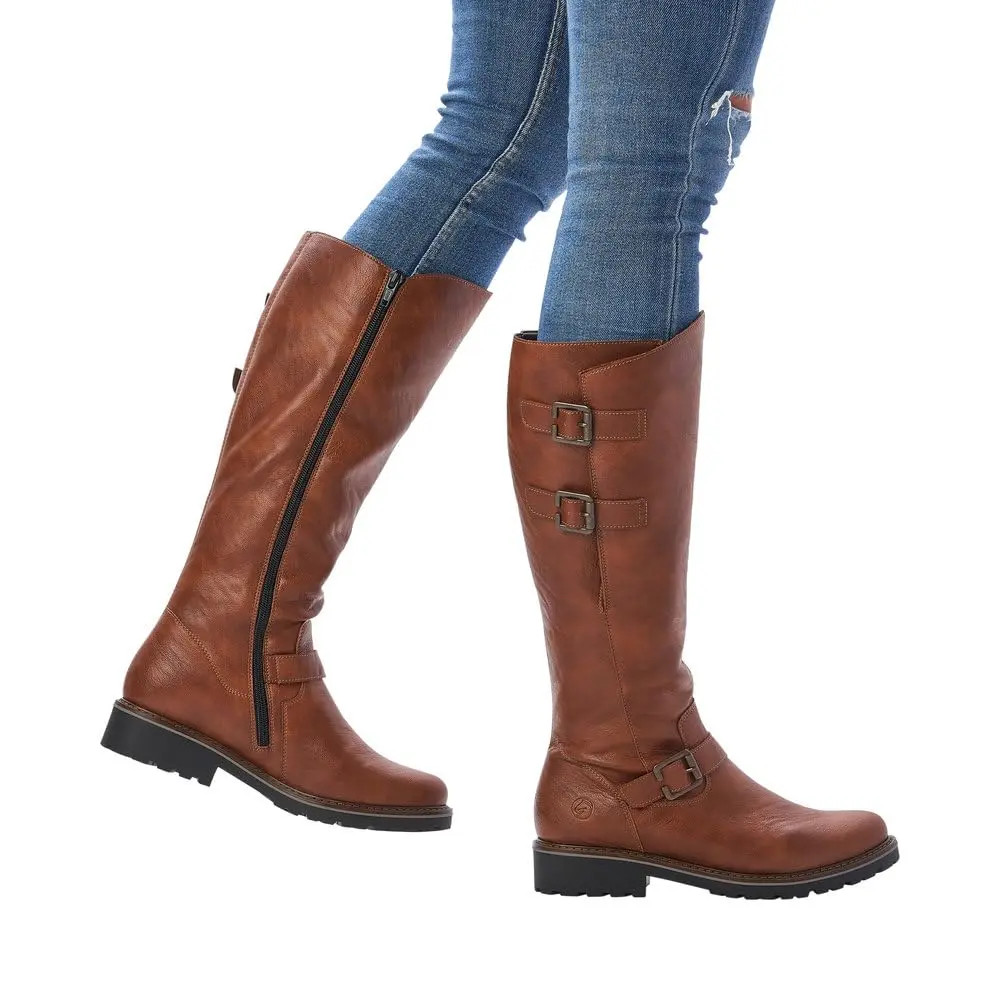 Remonte R6590-22 Knee-High Boots in Coffee Brown | Comfortable Winter Footwear with Side Zip (70-120 chars) - view 2