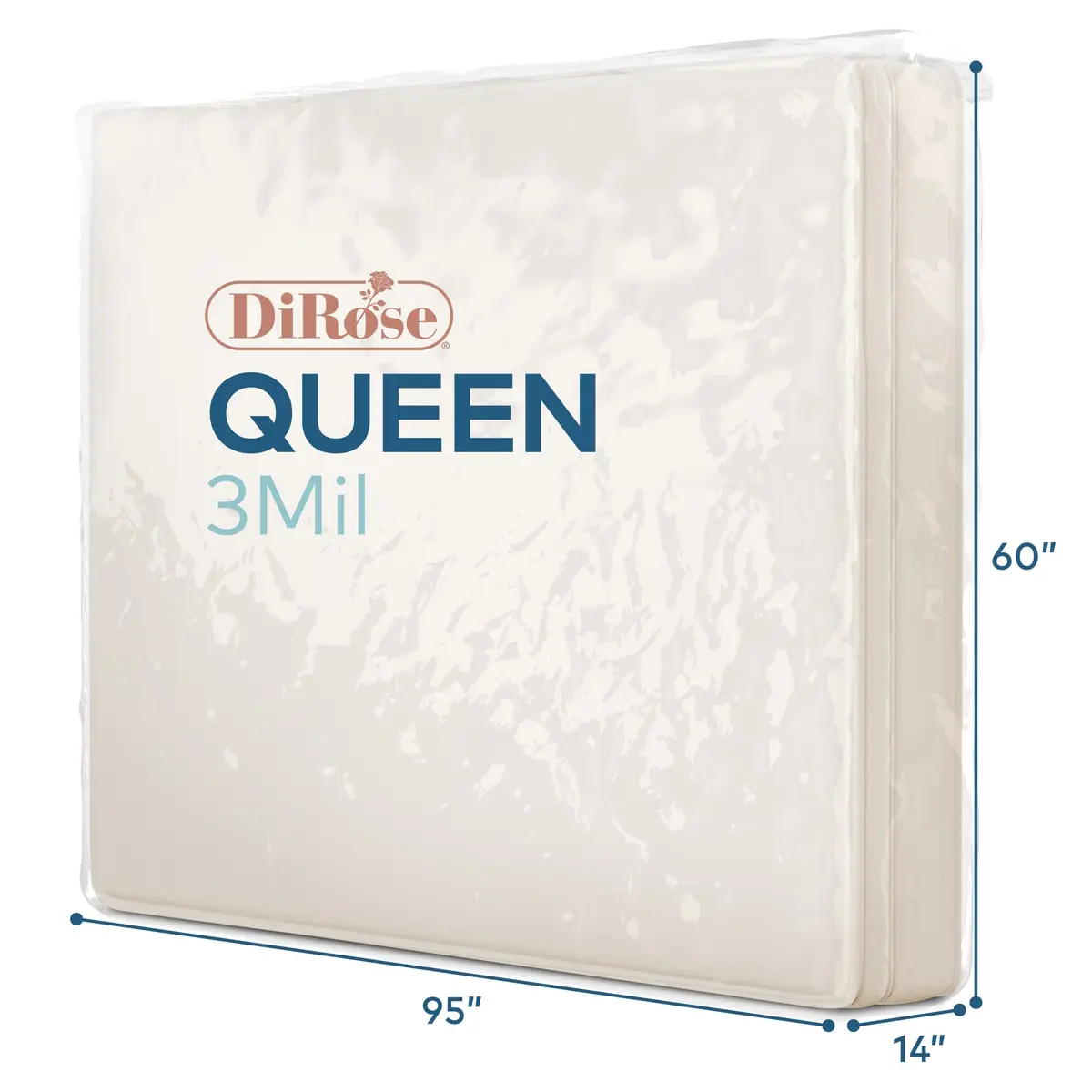DiRose Clear Mattress Storage Bag for Queen Size - Heavy Duty 3.0 Mil Thick Plastic Protector | Waterproof & Reusable for Moving, Storage, Disposal - view 2