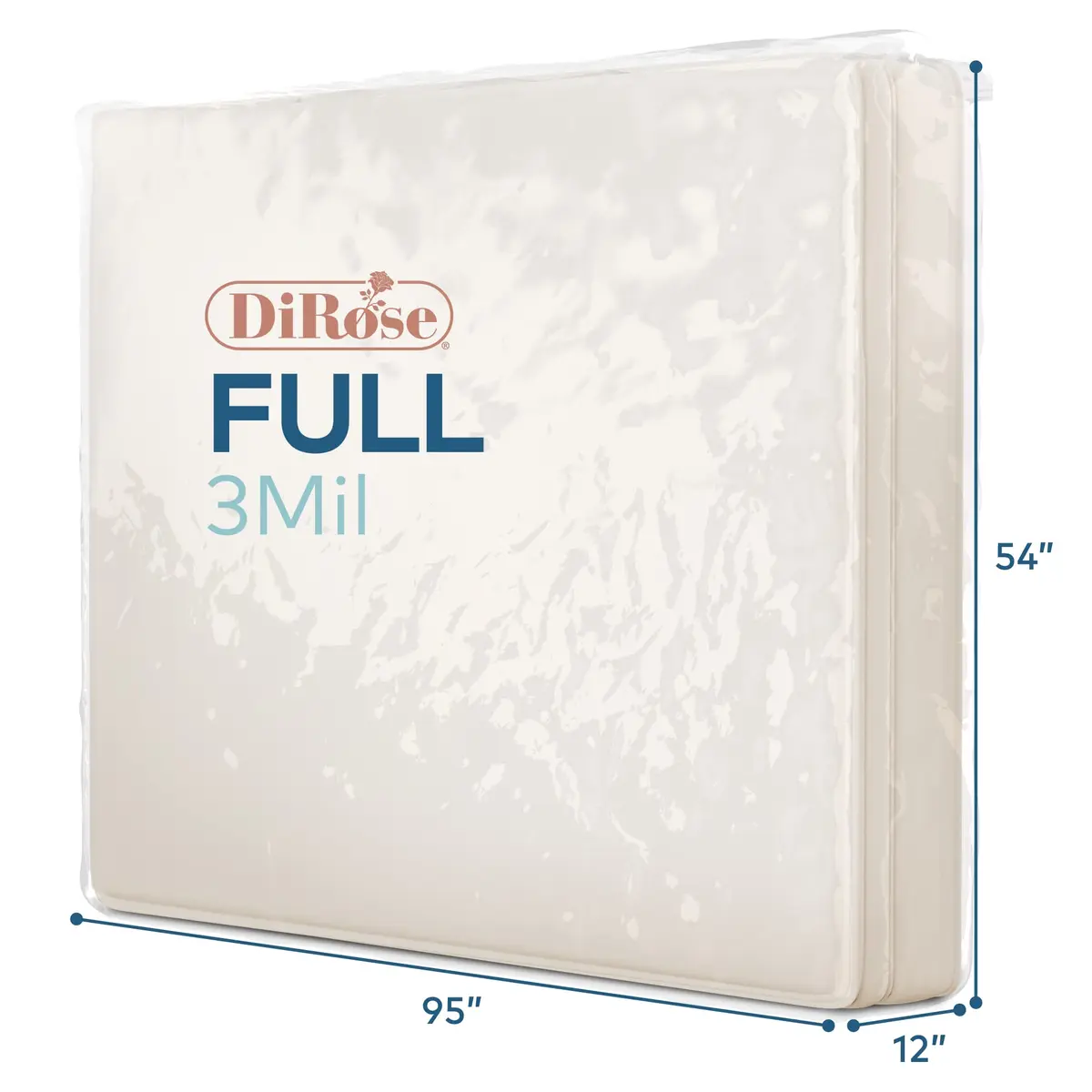 DiRose Mattress Storage Bag Full Size Waterproof Heavy Duty 2pk | Reusable Clear Plastic Moving Cover (54x12x95 in) - view 2