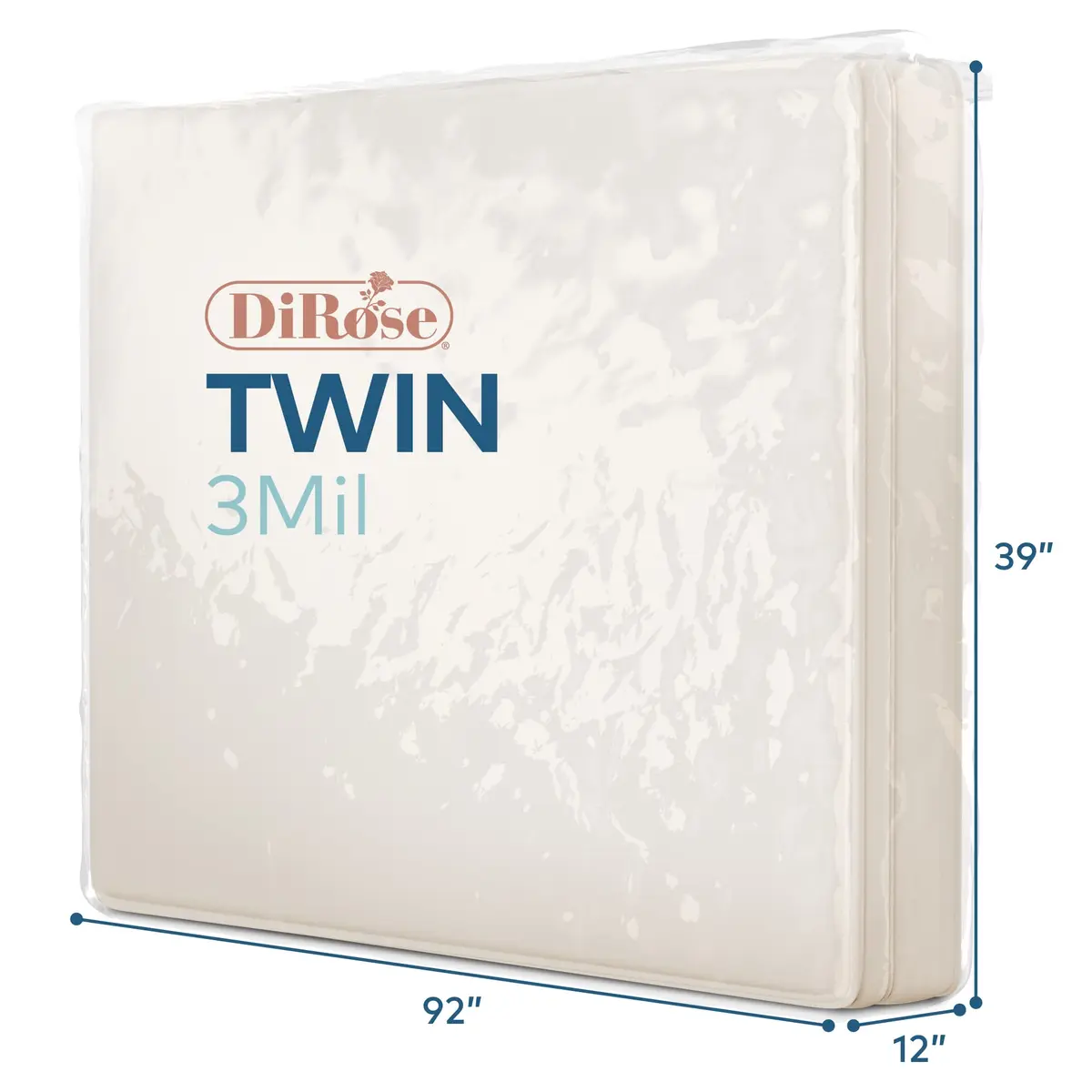 DiRose Clear Mattress Storage Bag Twin Size | Heavy Duty 3 Mil Waterproof Protector (2-Pack, 39"x12"x92") - view 2