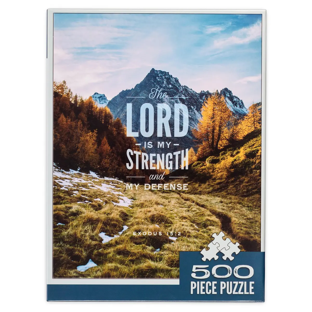 Christian Art Gifts Lord is My Strength 500 Piece Jigsaw Puzzle | Bible Scripture Puzzle for Adults & Kids - main product image