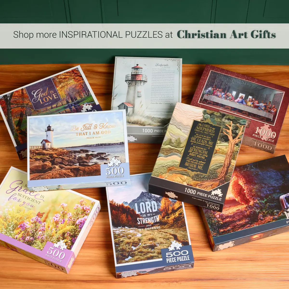 Christian Art Gifts Lord is My Strength 500 Piece Jigsaw Puzzle | Bible Scripture Puzzle for Adults & Kids - view 3