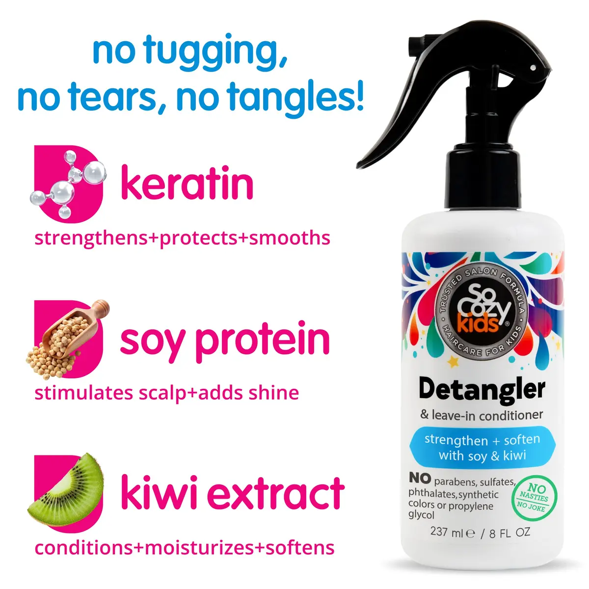 SO COZY Kids 2-in-1 Detangler & Leave In Conditioner Spray 473ml (16 Fl Oz) | Gentle Hair Care for All Hair Types - view 3
