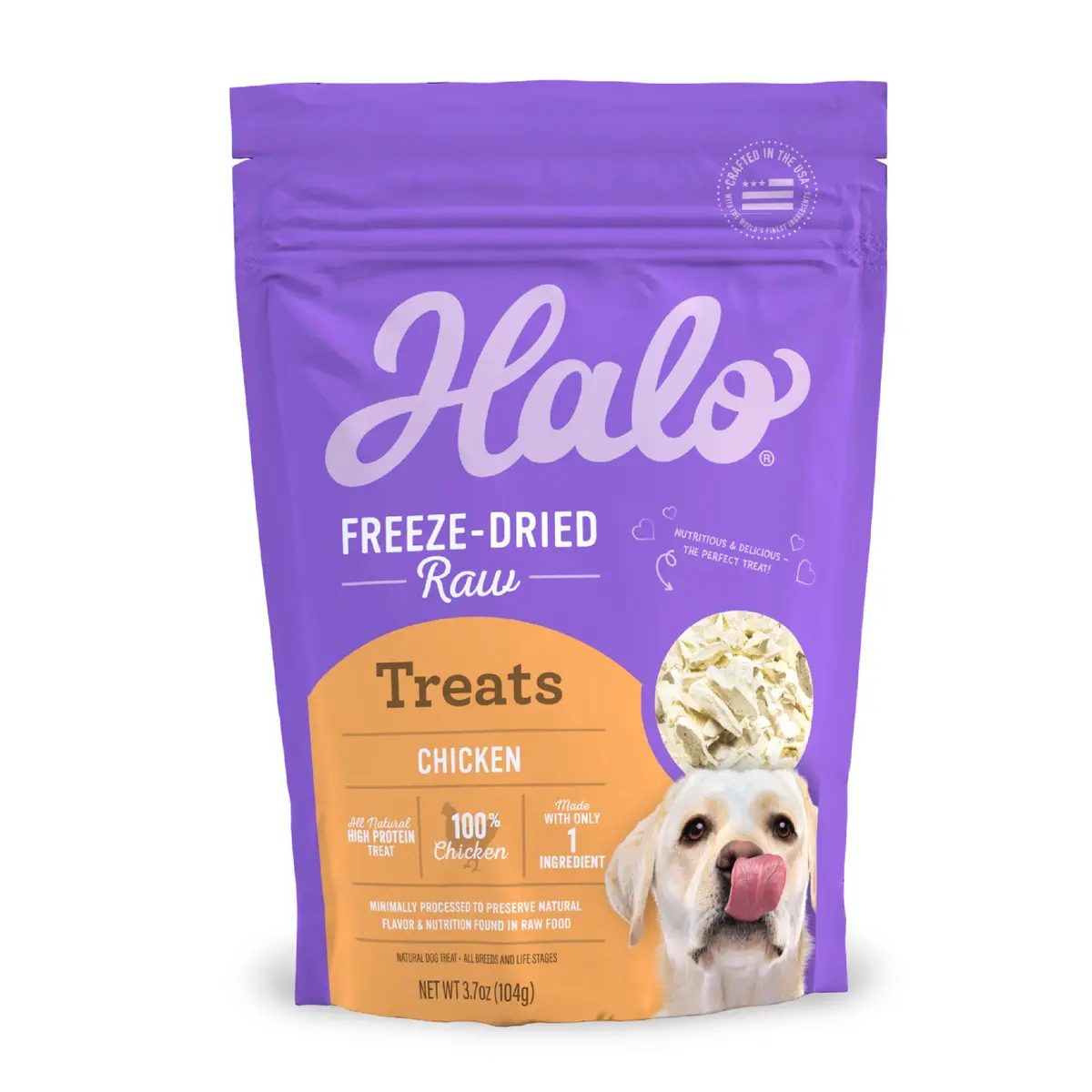 Halo Freeze-Dried Raw Dog Treats, Chicken Breast Recipe, 3.7 oz | Natural, High Protein Snack for Dogs - main product image