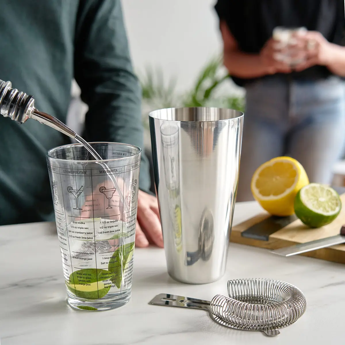 TRUE 3-Piece Barware Set for Mixed Drinks and Cold Brew Cocktails | Includes Cocktail Shaker Tin & Recipes - view 6