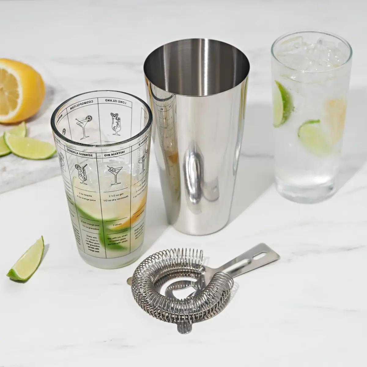 TRUE 3-Piece Barware Set for Mixed Drinks and Cold Brew Cocktails | Includes Cocktail Shaker Tin & Recipes - view 7