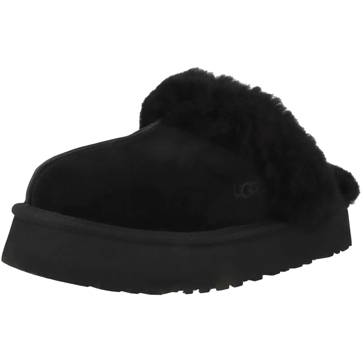 UGG Disquette Slipper Black 11 | Retro Platform Sheepskin Slip-On - view 5