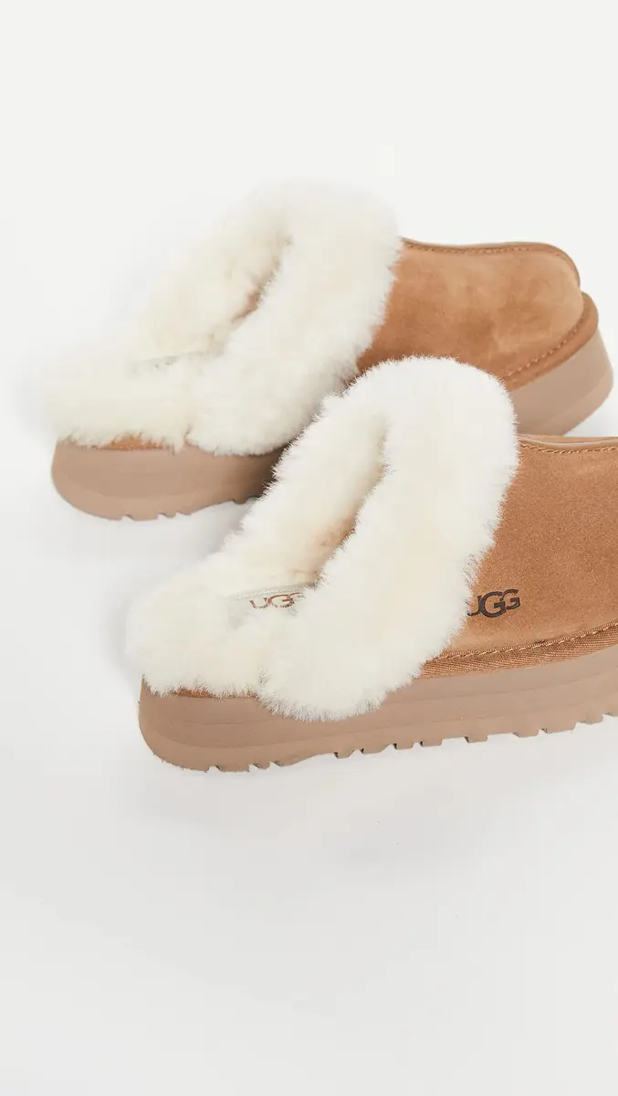 UGG Disquette Slipper Chestnut 9 | Retro Platform Sheepskin & Suede Comfort - view 5