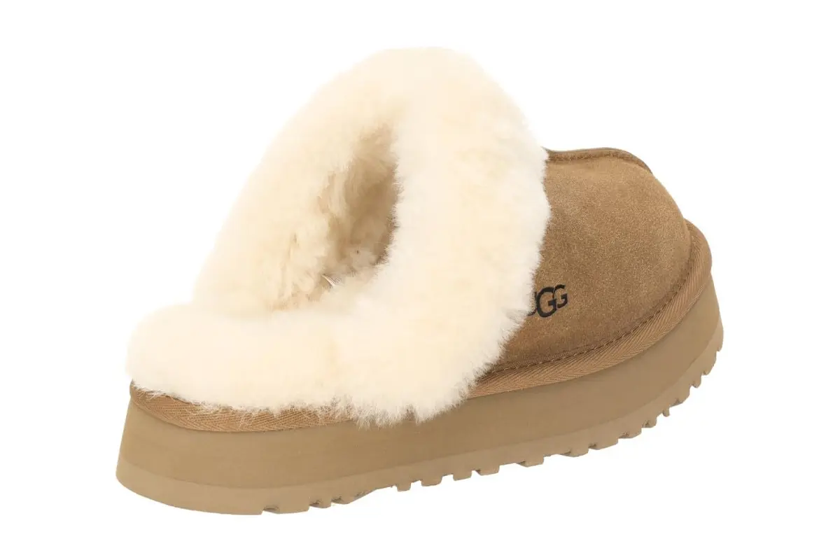 UGG Disquette Slipper Chestnut 9 | Retro Platform Sheepskin & Suede Comfort - view 4