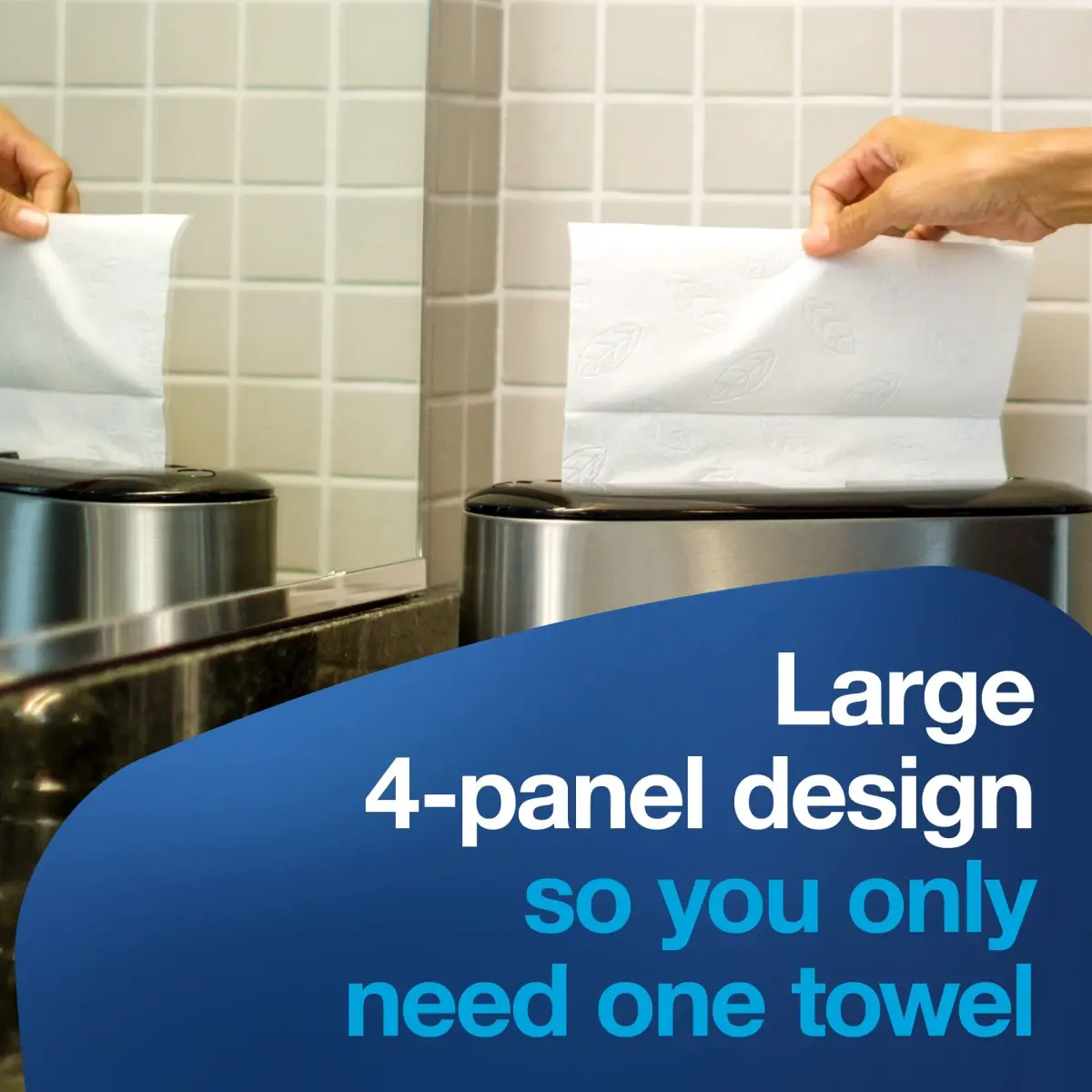Tork Extra Soft Multifold Hand Towels White with Blue Leaf Print, 1504 Towels (16 Packs) | FSC Certified & Compostable - view 5