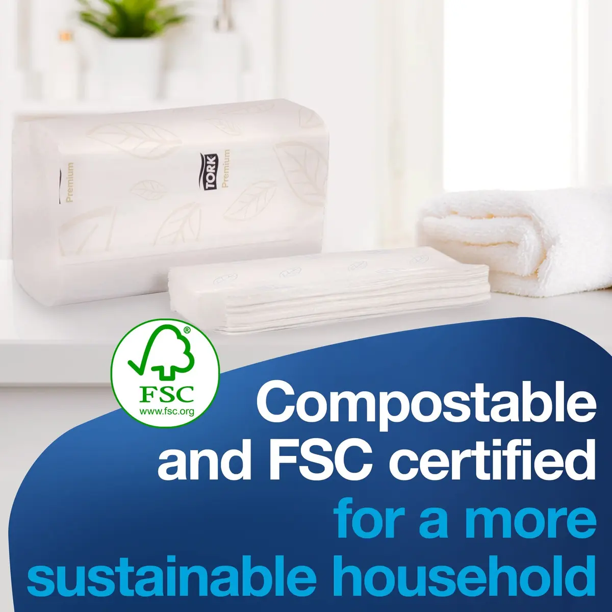 Tork Soft Xpress Multifold Paper Hand Towels 2-Ply 2160 Sheets | FSC Certified, Compatible with H2 Dispensers - view 5