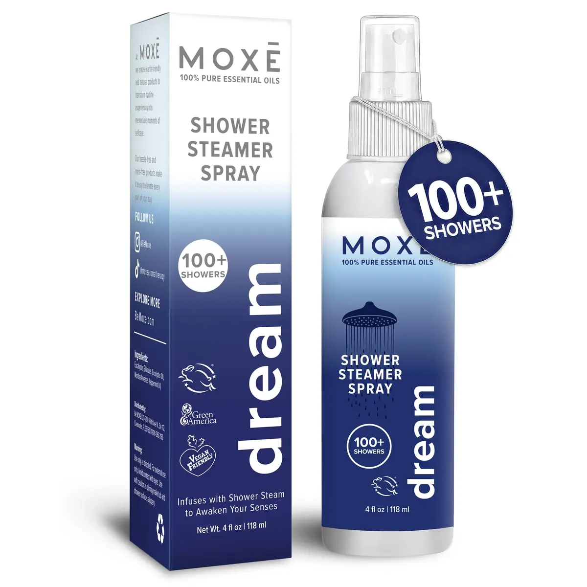 MOXE Dream Shower Steamer Spray 4oz | Lavender & Chamomile Relaxation for Bedtime & Stress Relief - main product image