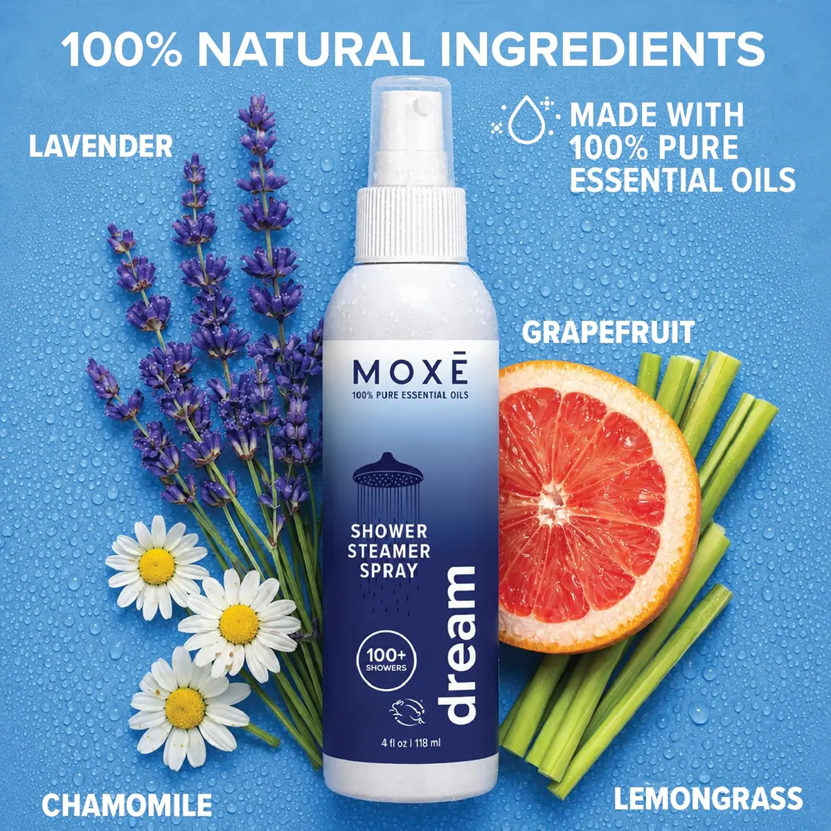 MOXE Dream Shower Steamer Spray 4oz | Lavender & Chamomile Relaxation for Bedtime & Stress Relief - view 3