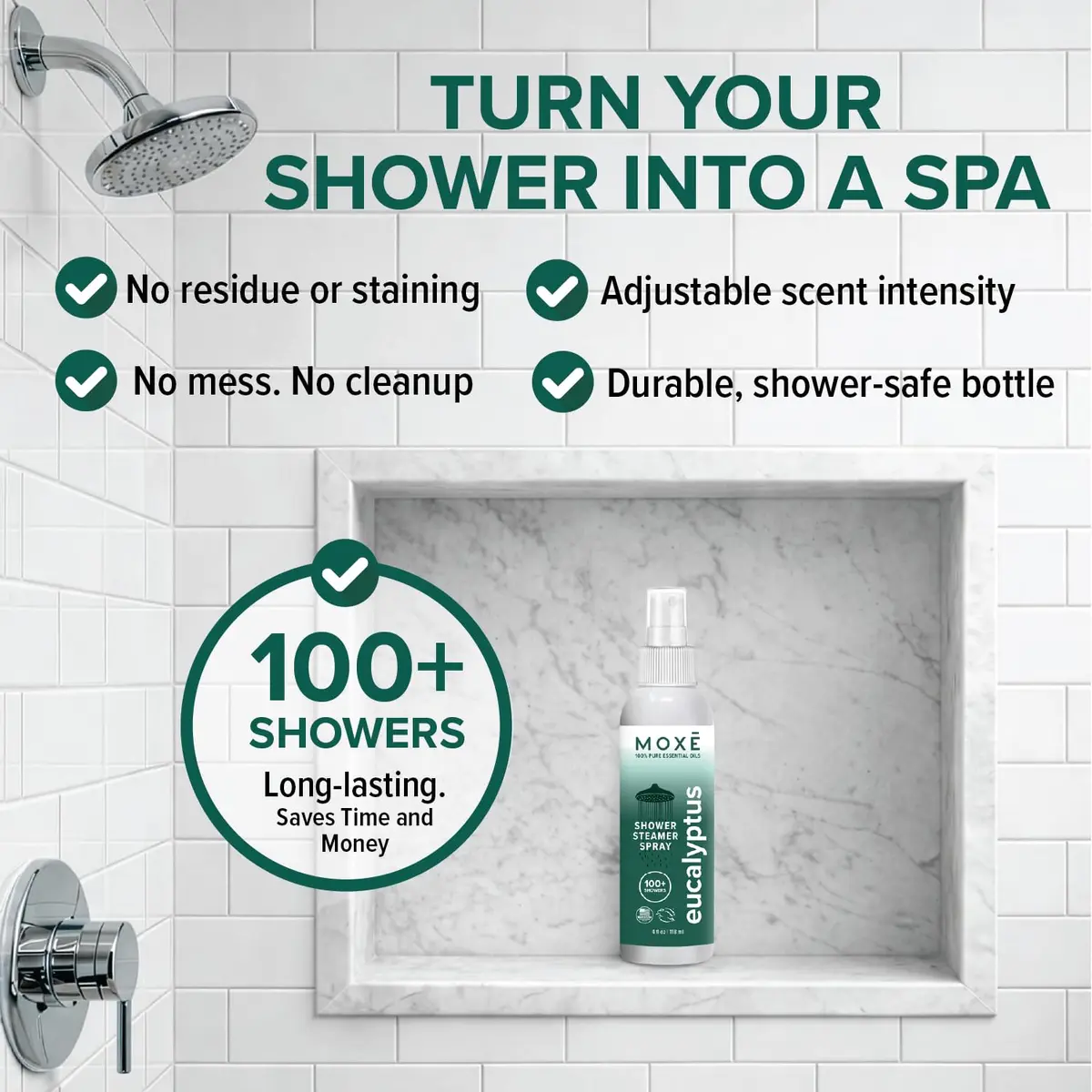 MOXE Eucalyptus Oil Shower Mist 4oz | Aromatherapy for Sinus & Tension Relief - view 4