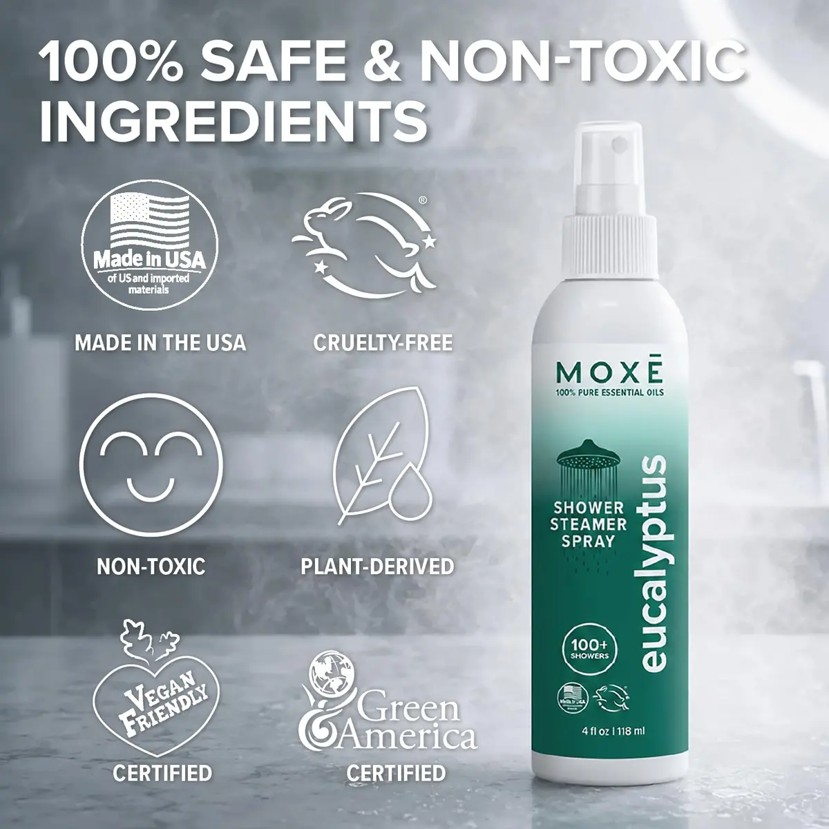 MOXE Eucalyptus Oil Shower Mist 4oz | Aromatherapy for Sinus & Tension Relief - view 8