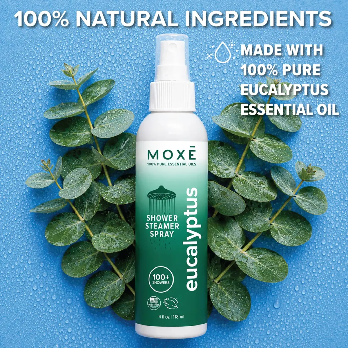 MOXE Eucalyptus Oil Shower Mist 4oz | Aromatherapy for Sinus & Tension Relief - view 3