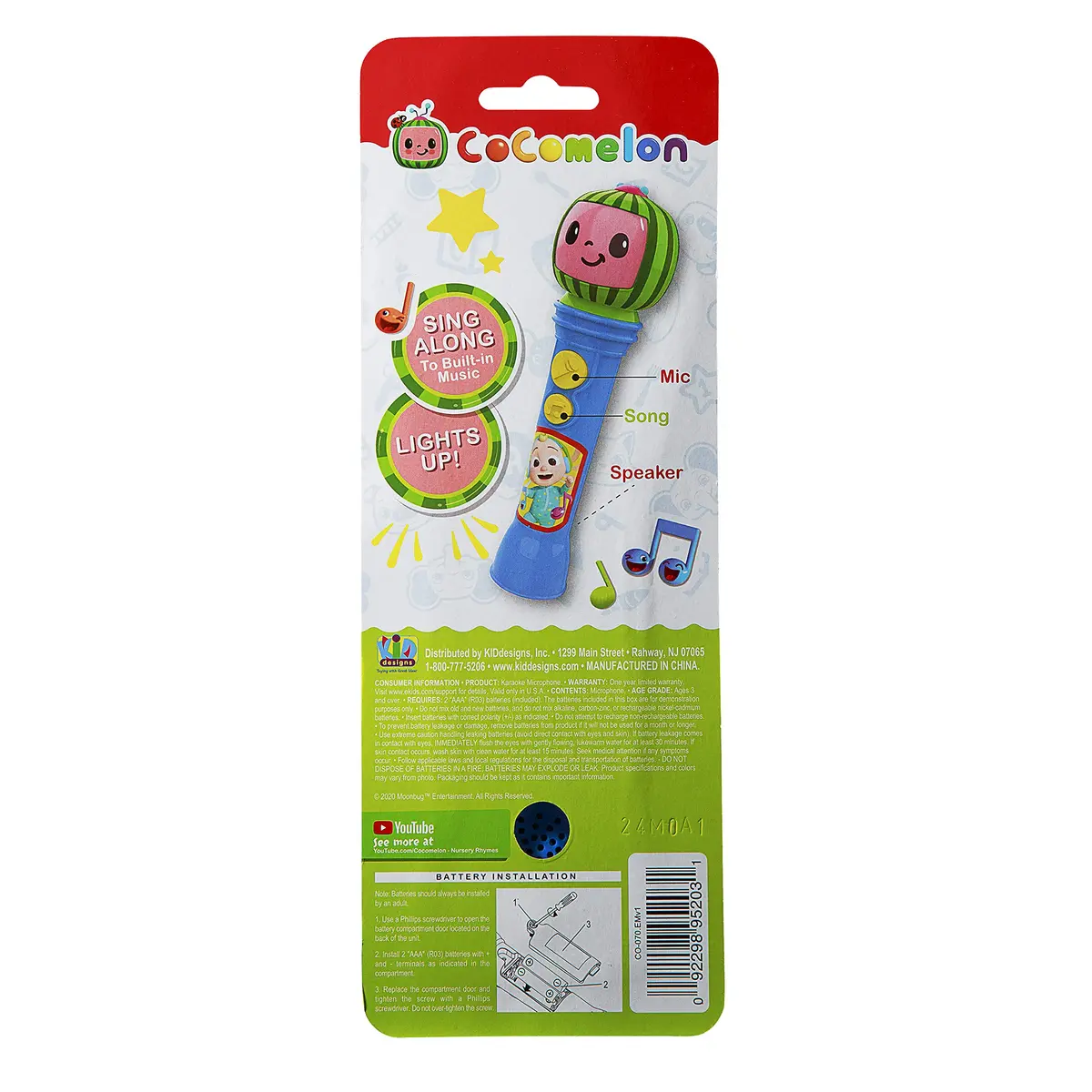 eKids Cocomelon Toy Microphone with Built-in Music, Multicolored | Toddler Musical Toy - view 7