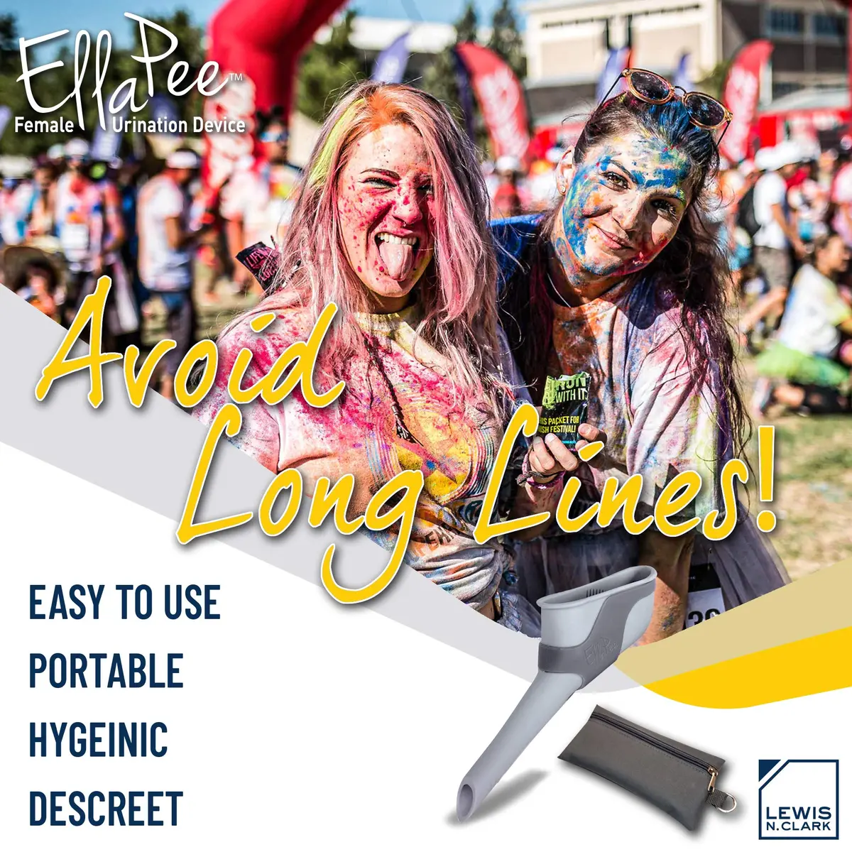 Lewis N. Clark EllaPee Female Urination Device, Reusable + Portable Bathroom, Gray | Medical Grade Silicone, Hiking & Camping Essential - view 7