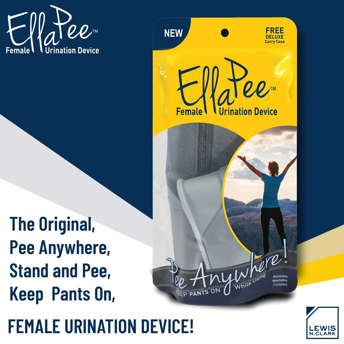 Lewis N. Clark EllaPee Female Urination Device, Reusable + Portable Bathroom, Gray | Medical Grade Silicone, Hiking & Camping Essential - view 4