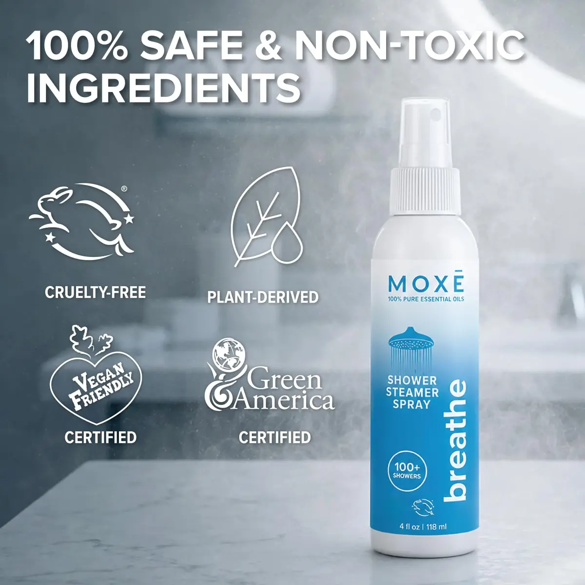 MOXE Breathe Shower Steamer Spray for Congestion & Sinus Relief | Aromatherapy, 4oz - view 8
