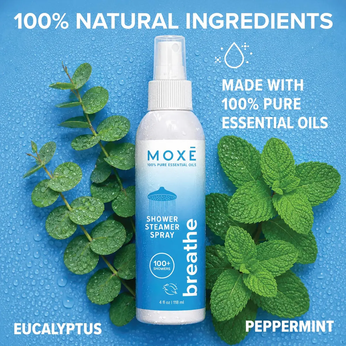 MOXE Breathe Shower Steamer Spray for Congestion & Sinus Relief | Aromatherapy, 4oz - view 3