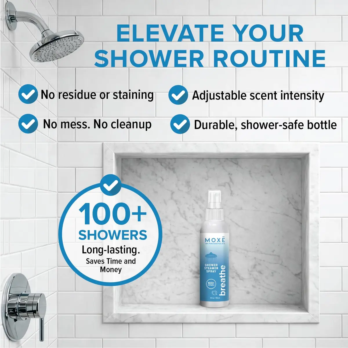 MOXE Breathe Shower Steamer Spray for Congestion & Sinus Relief | Aromatherapy, 4oz - view 4