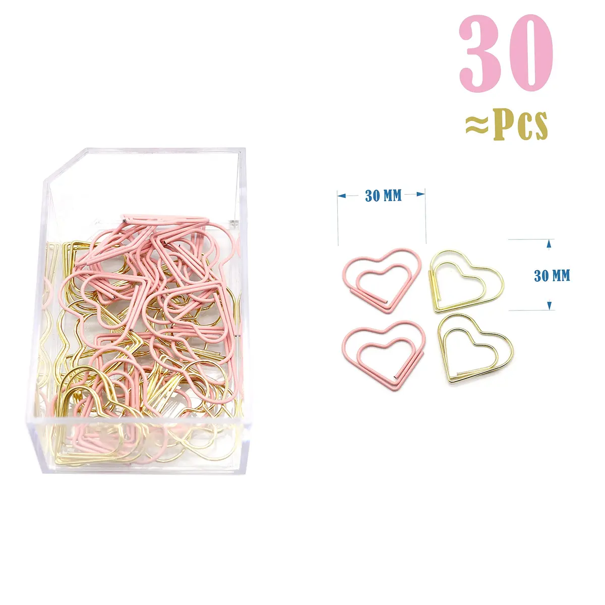 PTSGCAI Gold Pink Paper Clip Clamp Set (3-in-1) | Office & School Supplies for Teachers & Students - view 3
