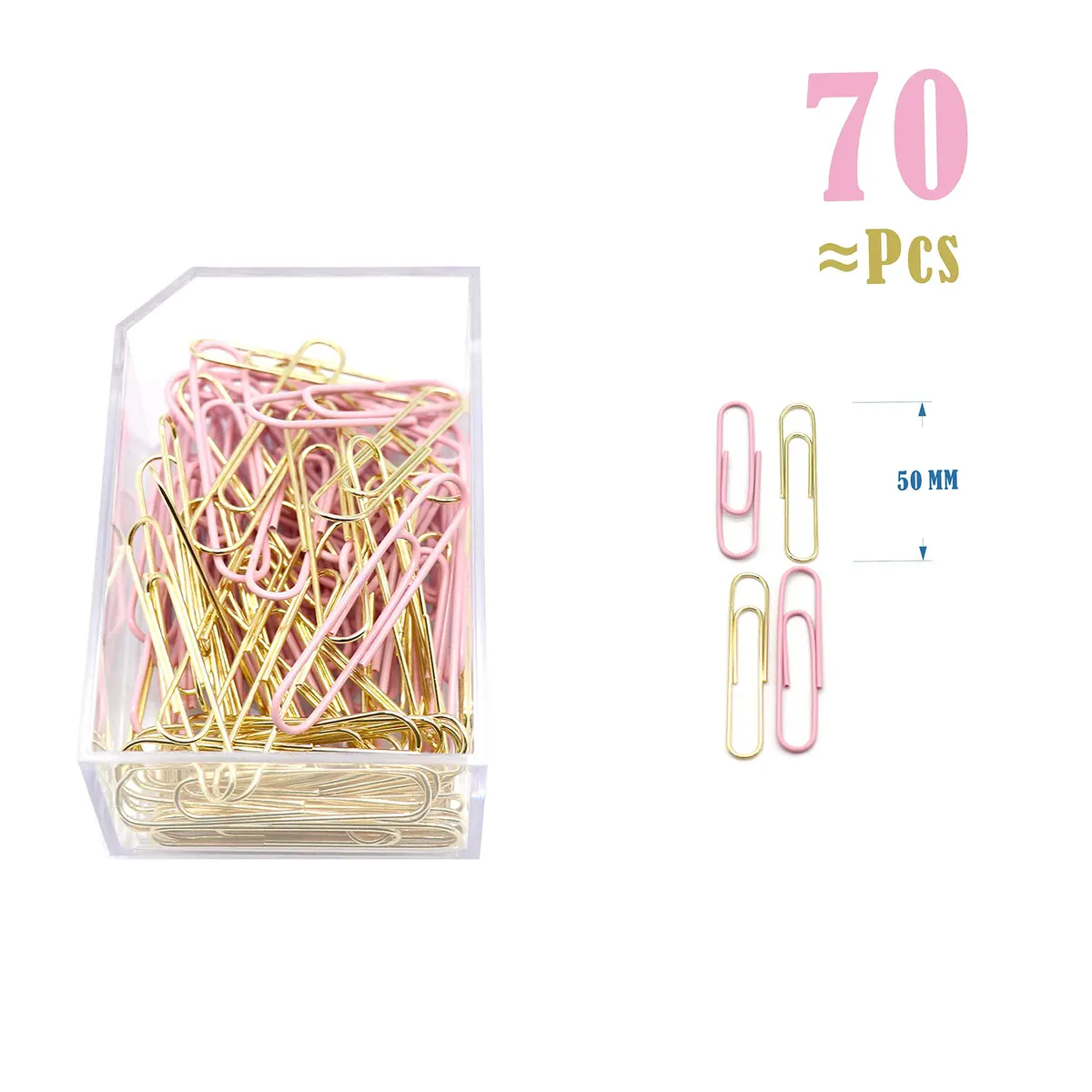 PTSGCAI Gold Pink Paper Clip Clamp Set (3-in-1) | Office & School Supplies for Teachers & Students - view 4