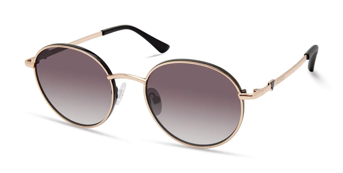 GUESS Women's Round Sunglasses Gold Mirrored Metal Frame | Trendy UV400 Protection (145mm arm) - main product image