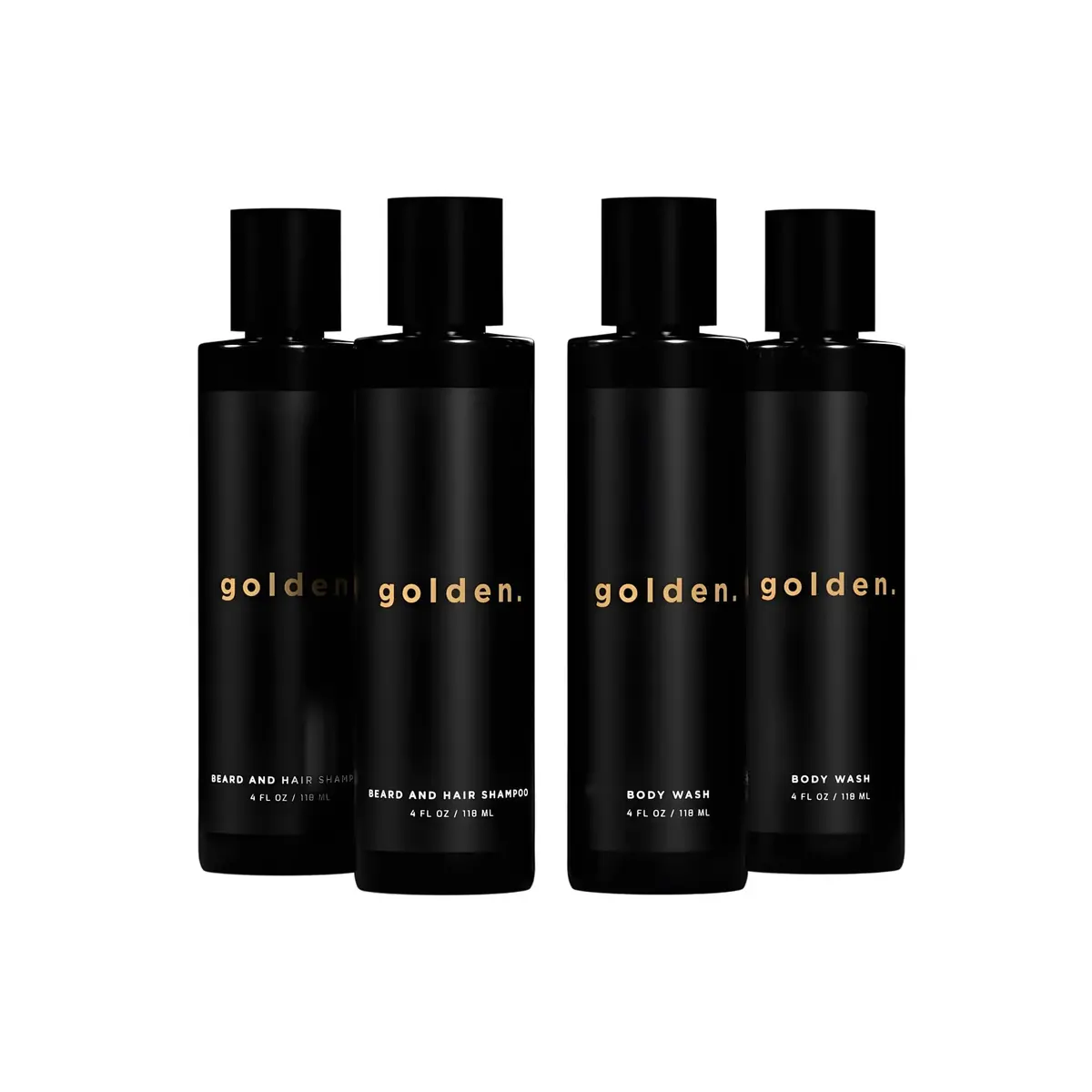 Golden Grooming Co. 3-in-1 Men’s Body Wash, Shampoo & Beard Wash – Hydrating Full Body Cleanser for All Skin Types – Fresh Tea Tree Scent – Naturally Derived Formula – 4-Pack Value Bundle - main product image