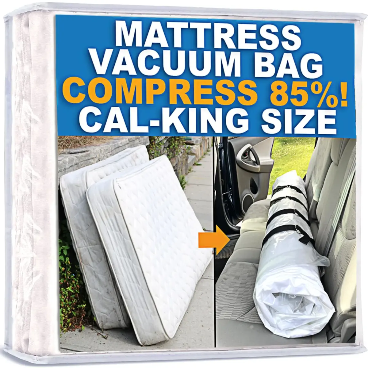 Homie Mattress Vacuum Bag for Moving, Vacuum Seal Compression Storage for Cal-King Mattresses | Reusable & Leakproof - main product image