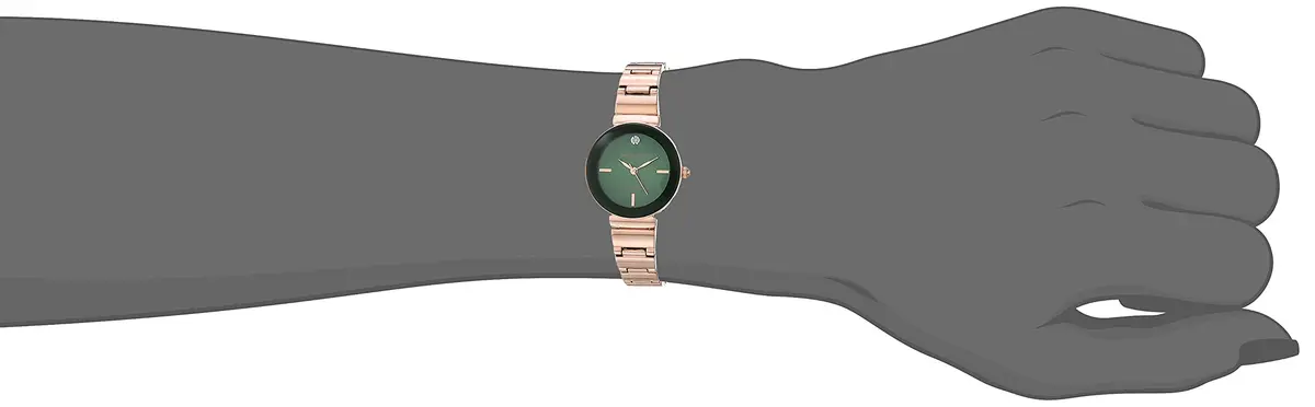 Anne Klein Women's Genuine Diamond Dial Bracelet Watch | Rose Gold/Green | 28mm - view 5