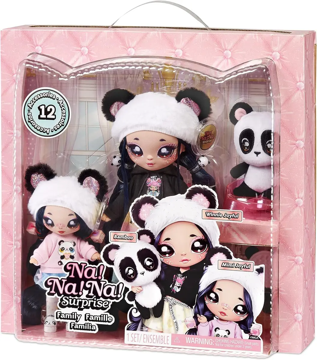 Na! Na! Na! Surprise Family Winnie Joyful, Mimi Joyful & Bamboo Doll 3-Pack | 11-inch & 7.5-inch Dolls with Plush Pet - view 5