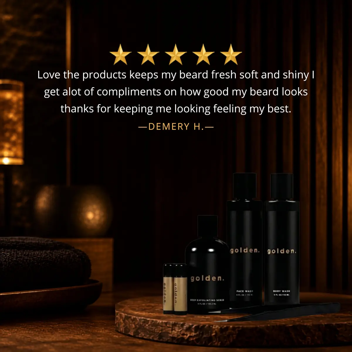 Golden Grooming Co. Essential Skincare Set for Men | Complete Face & Body Care Kit with Face Wash, Exfoliating Scrub, Body Wash, Tweezers & Lip Balms - view 9
