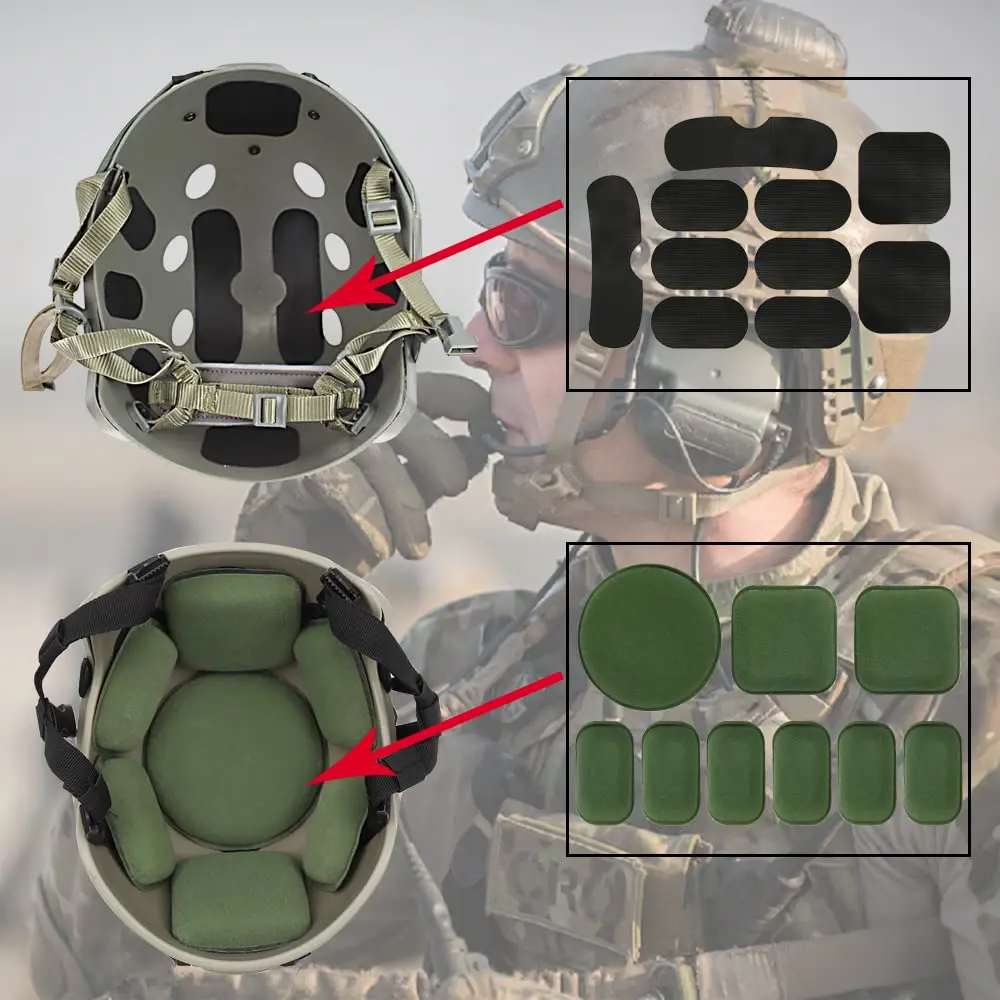 AOUTACC Universal Helmet Pads 19PCS (9 Foam Pads + 10 Hook&Loop Circles) | Replacement Foam Padding Kit for Bike Helmets - view 6
