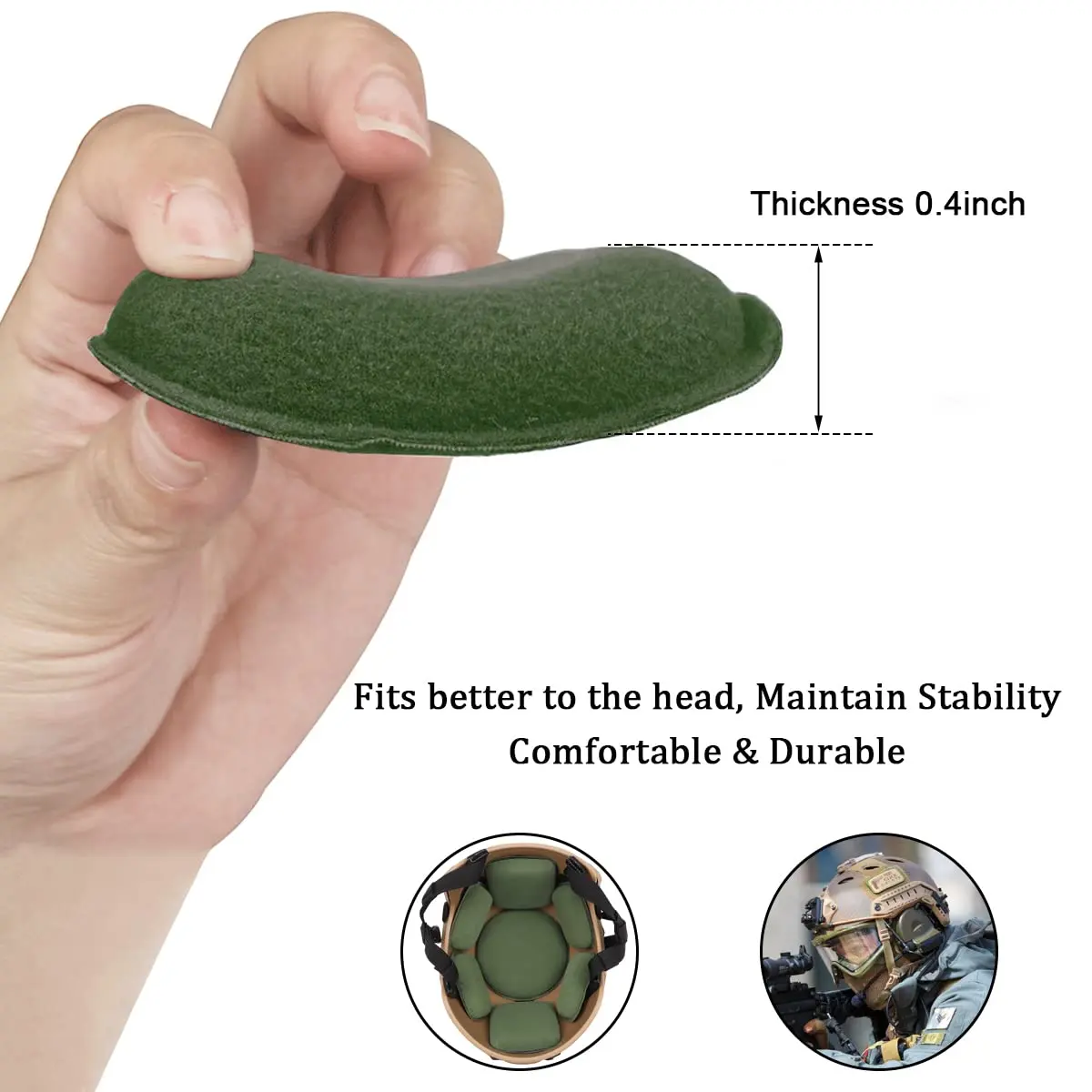 AOUTACC Universal Helmet Pads 19PCS (9 Foam Pads + 10 Hook&Loop Circles) | Replacement Foam Padding Kit for Bike Helmets - view 2