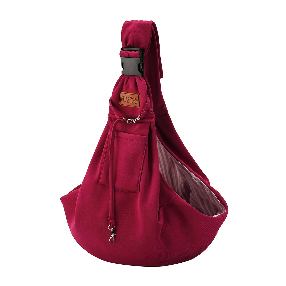 FDJASGY Small Dog Sling Carrier Fuchsia | Hands-Free Adjustable Pet Travel Bag for Small Dogs & Puppies (12 lbs Max) - main product image