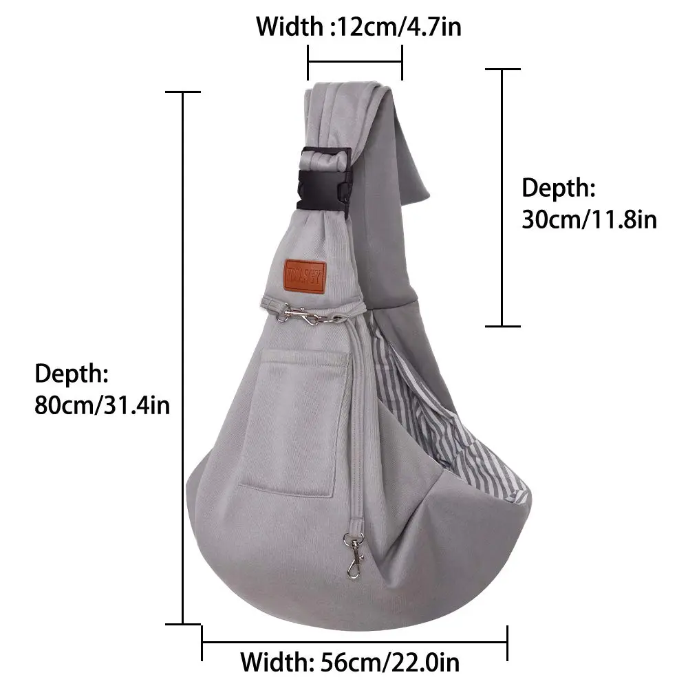 FDJASGY Small Dog Sling Carrier Grey | Hands-Free Pet Travel Bag Backpack 30cm (12in) | Breathable Mesh for Small Dogs & Puppies - view 4