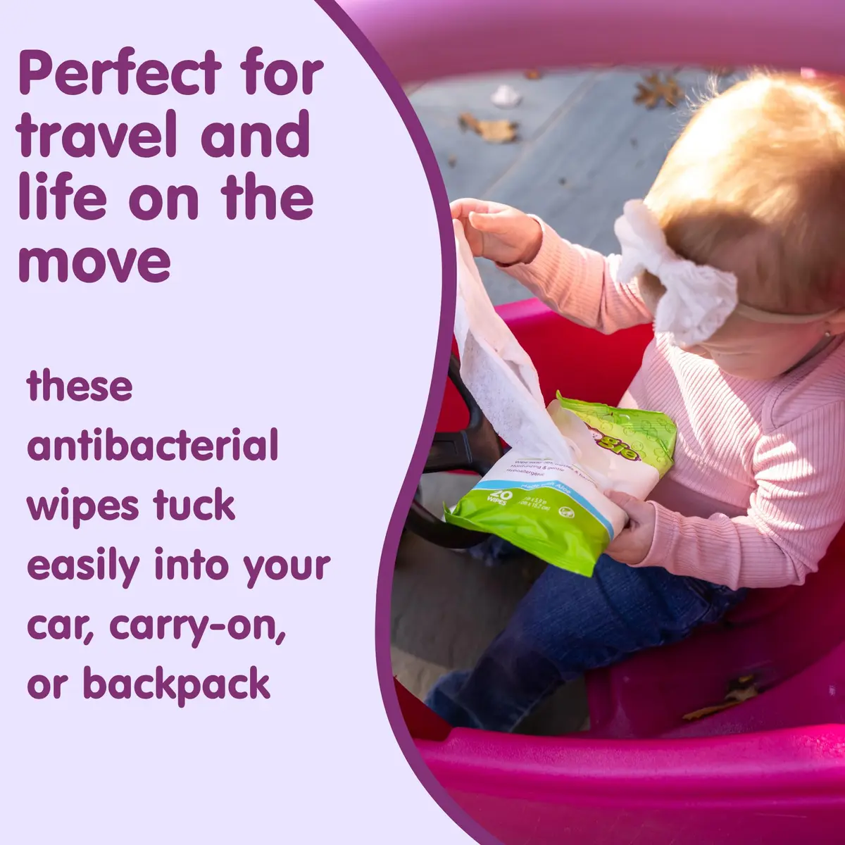 Boogie Antibacterial Hand Wipes - 20 Count | Alcohol-Free, Hypoallergenic, Moisturizing - view 6