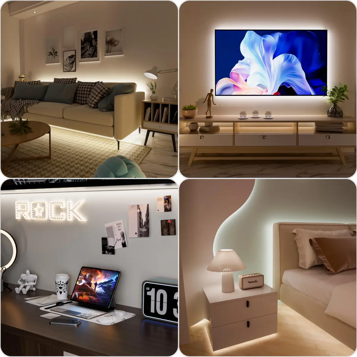 PAUTIX 5V USB LED Strip Light 2m (6.56ft) with Dimmer | 640 LEDs, 6000K Daylight White, CRI 90+ - view 5
