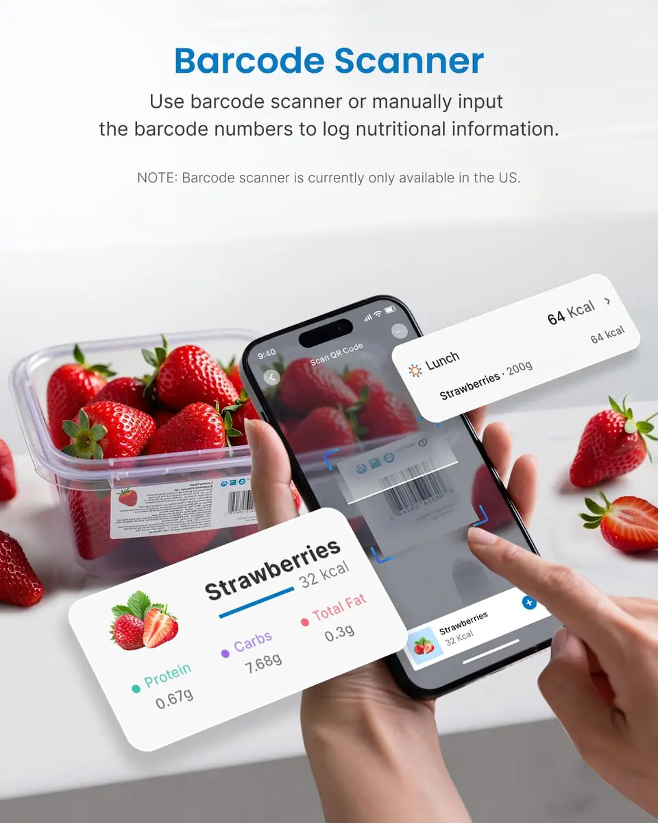 RENPHO Smart Food Scale with Nutritional Calculator, Bluetooth App, Black | Accurate Kitchen & Nutrition Tracking - view 4